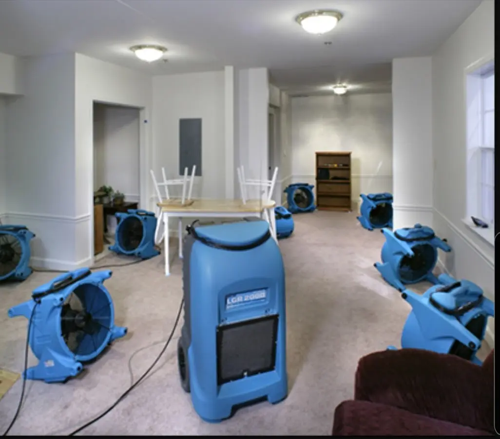 Air movers and dehumidifier setup for Water Damage Restoration in Calumet City